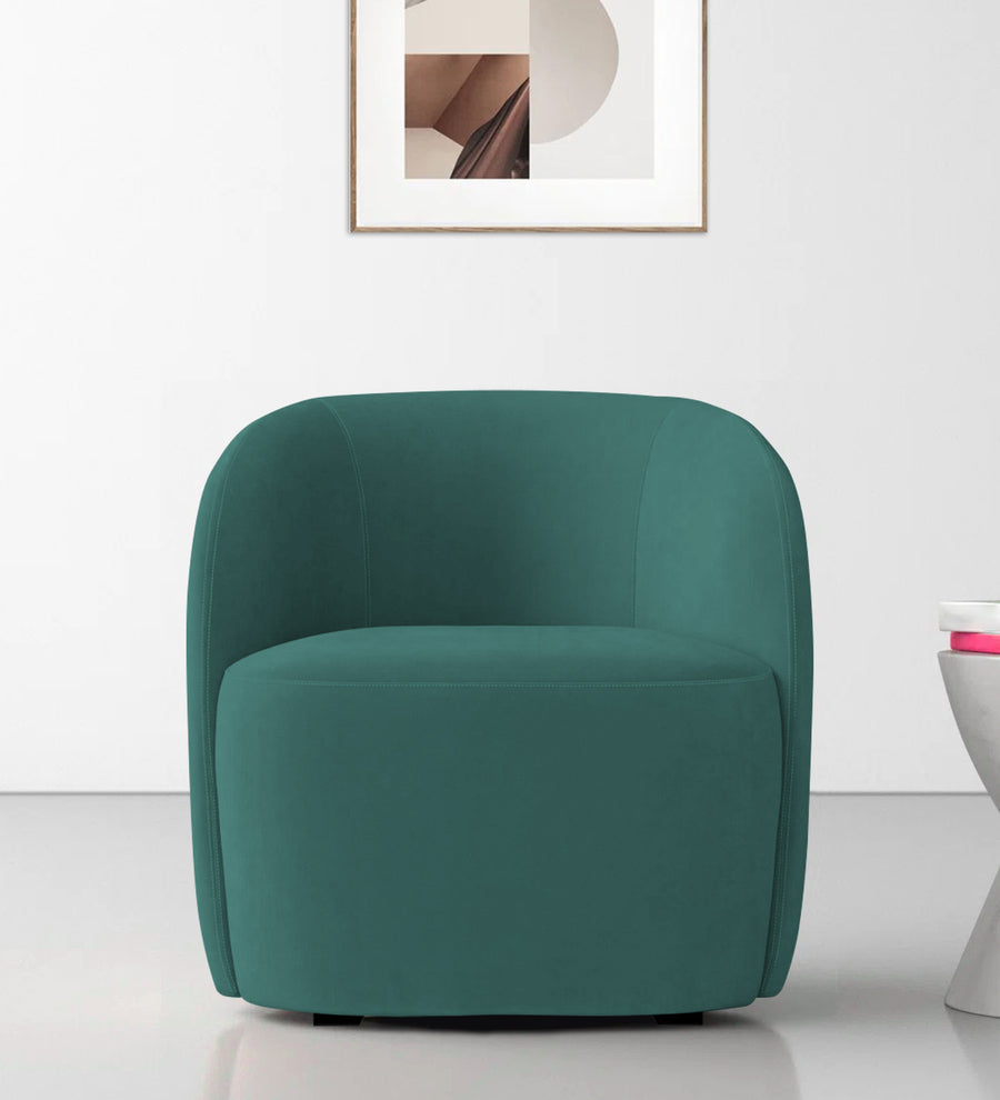 Lucky  Lounge Velvet Chair - Pine Green by Febonic Living
