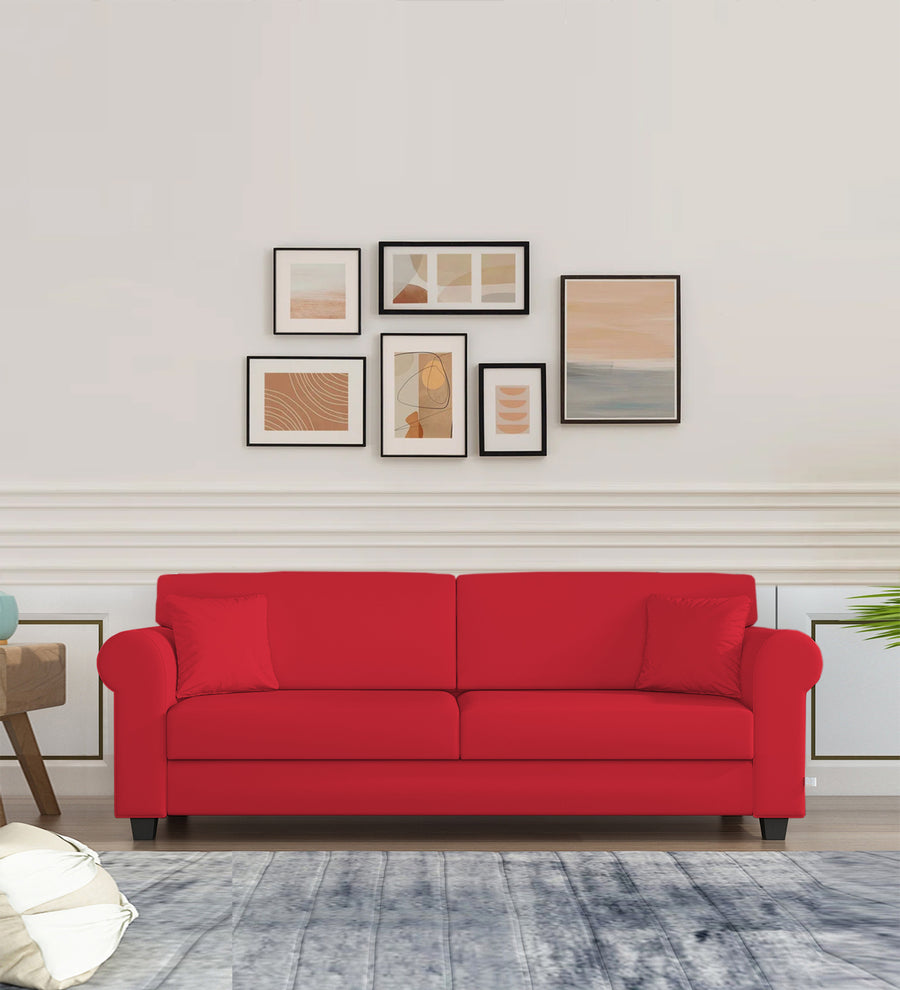 Numonk 3 Seater Velvet Sofa - Ox Blood Maroon by Febonic Living