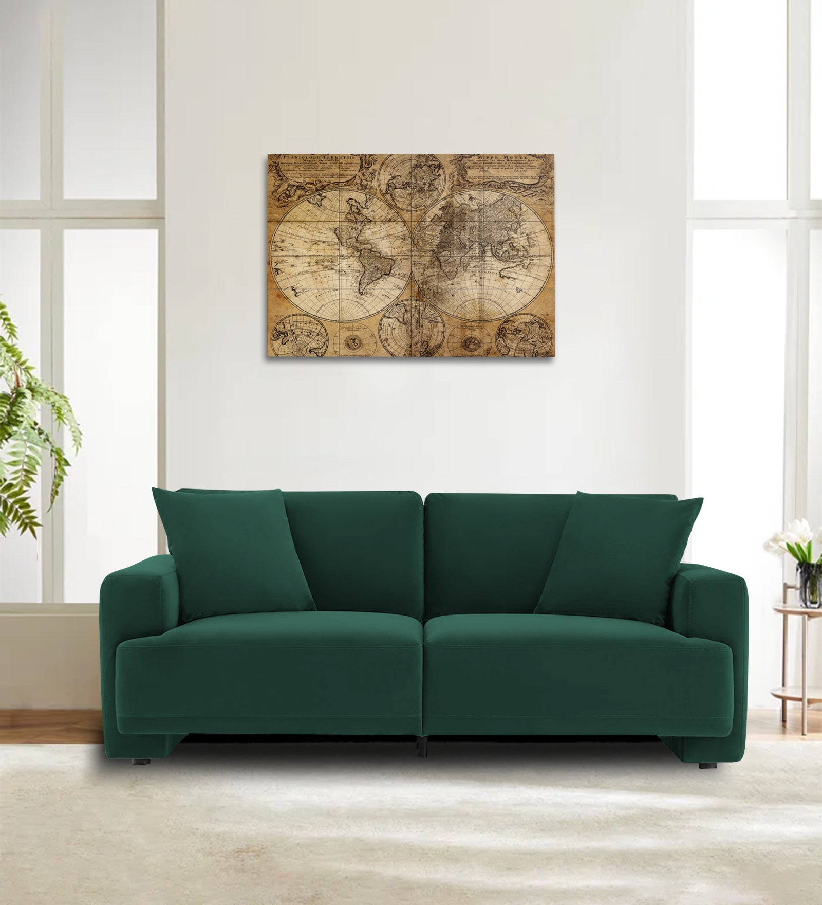 Kosta Velvet 2 Seater Sofa in Forest Green Colour