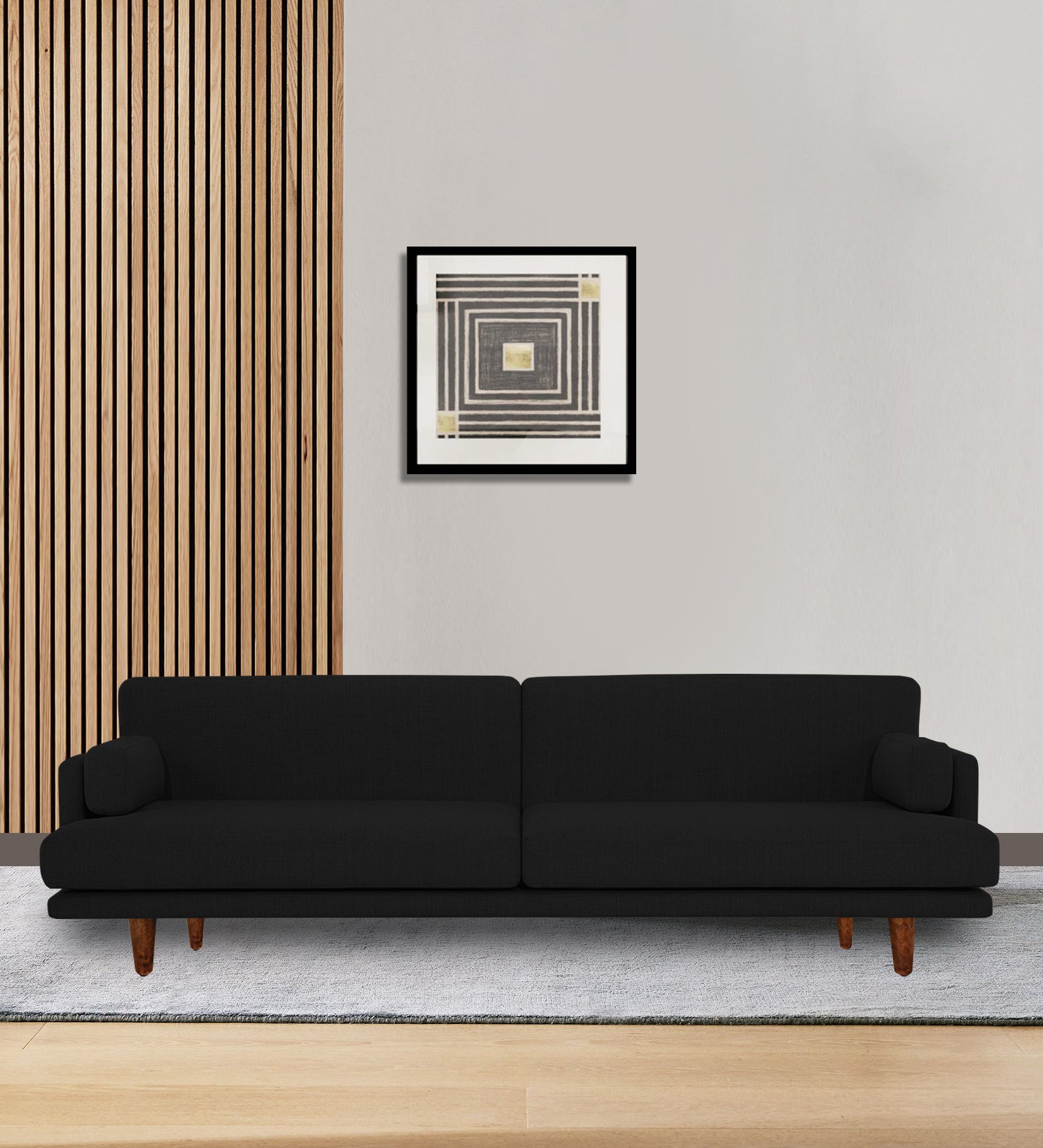 Ricky Fabric 3 Seater Sofa in zed black Colour