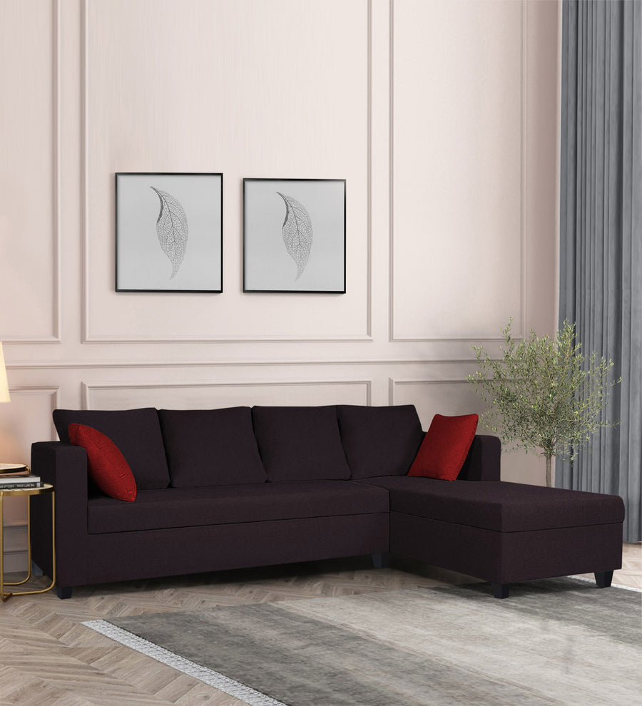 Nebula  LHS  (3+Lounger) Fabric Sectional Sofa - Cara Brown by Febonic Living