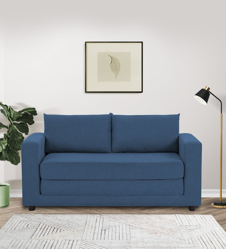 Roman  3 Seater Foldable  Cum Bed Fabric Sofa - Light Blue by Febonic Living