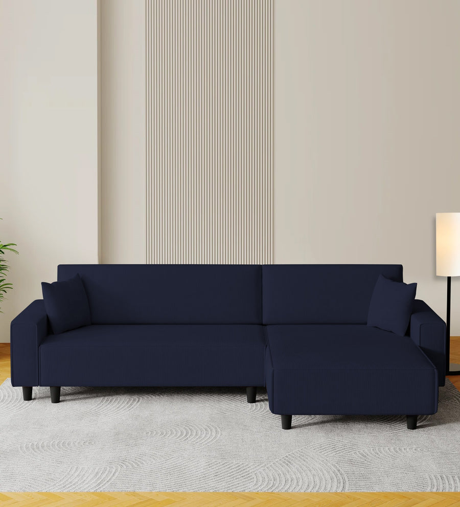 Peach  LHS 6 Seater  Cum Bed With Storage Fabric Sofa - Royal Blue by Febonic Living