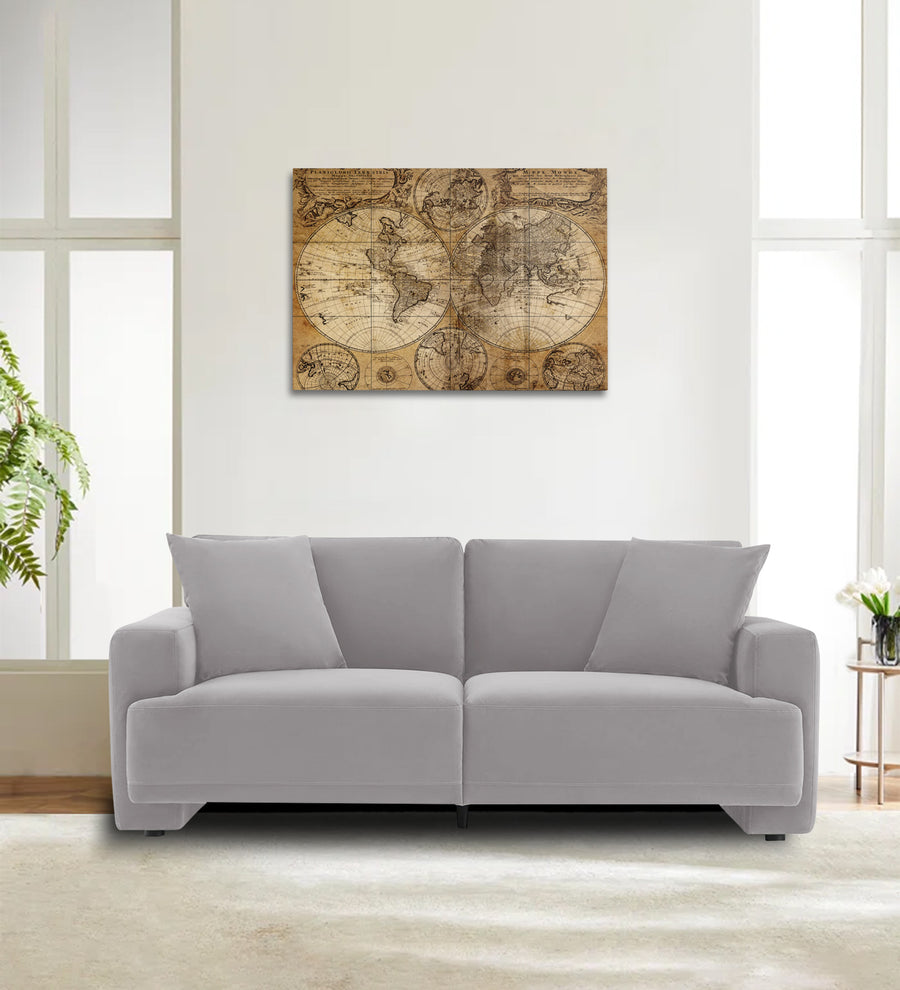 Kosta  2 Seater Velvet Sofa - Concrete Grey by Febonic Living