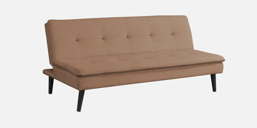 Toner Fabric 3 Seater Convertible Sofa Cum Bed In Cosmic Beige Colour - Febonic Living