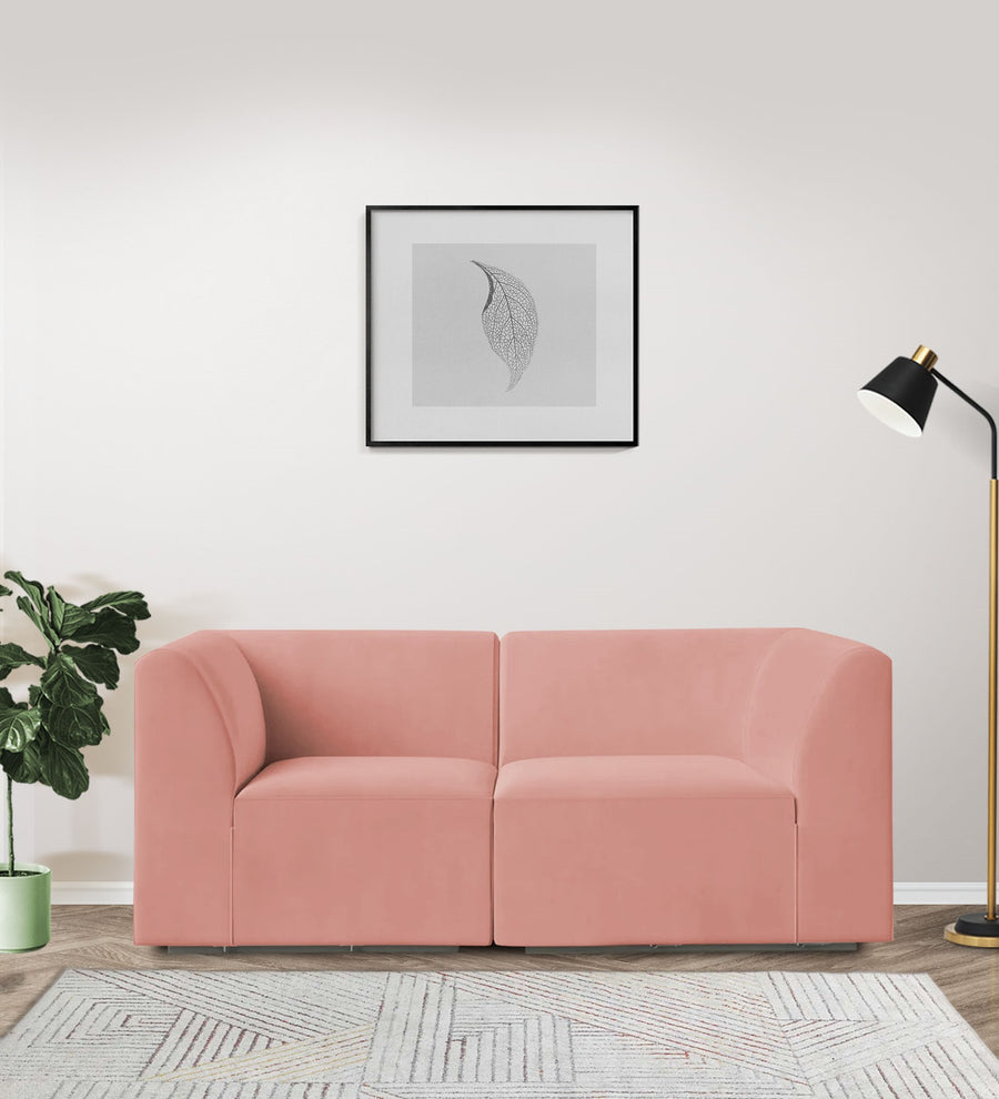 Bufa  2 Seater Velvet Sofa - Blush Pink by Febonic Living