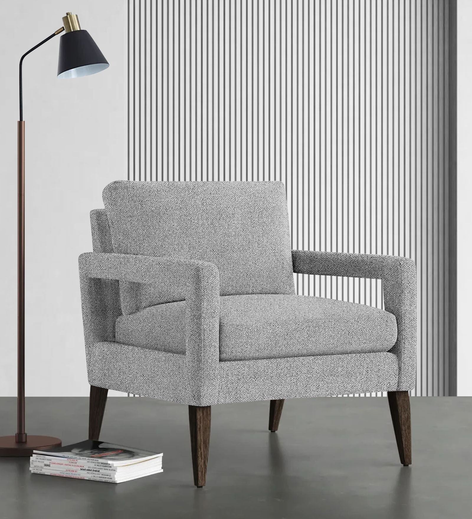 Olsen Fabric Arm Chair in Lit Grey Colour