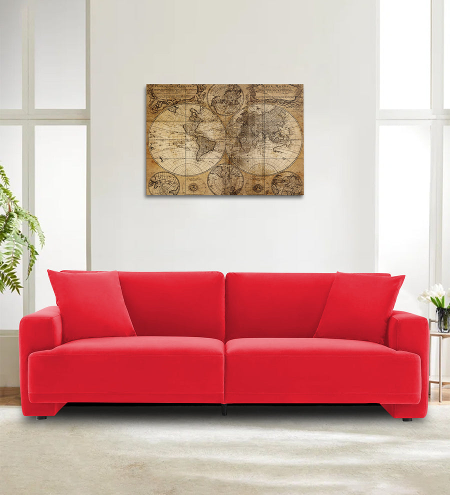Kosta 3 Seater Velvet Sofa - Ox Blood Maroon by Febonic Living