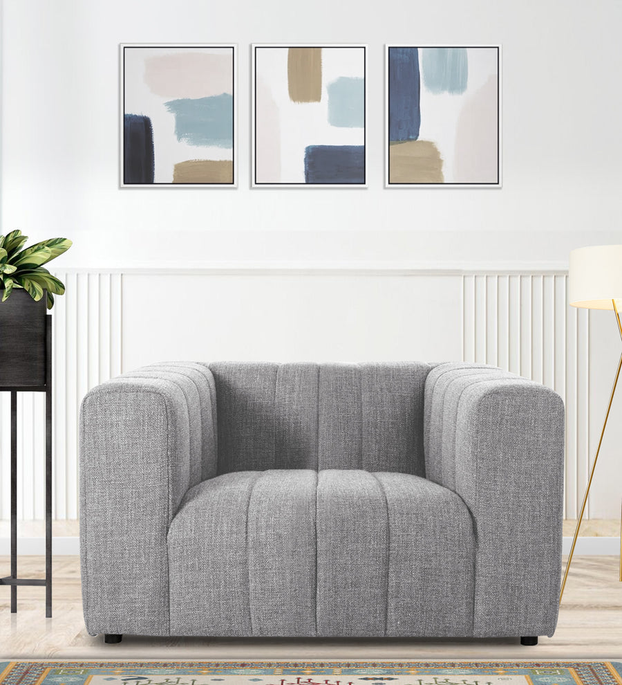Lara  1 Seater Fabric Sofa - Lit Grey by Febonic Living