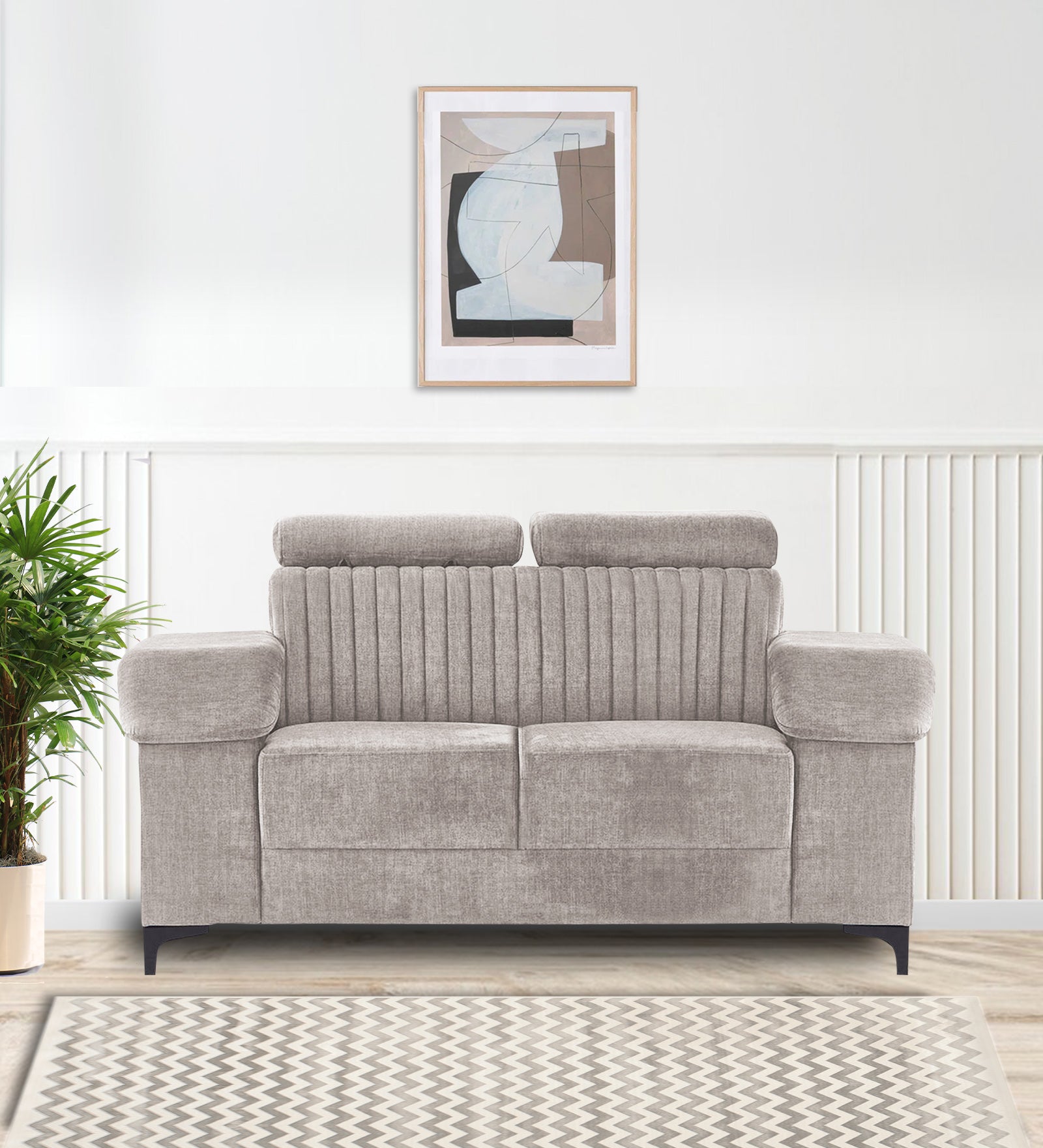 Draco Fabric 2 Seater Sofa in Storm Grey  Colour