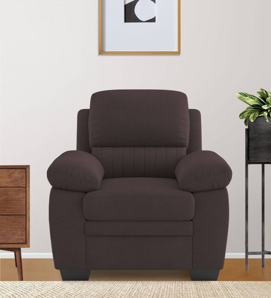 Cantaberry  1 Seater Velvet Sofa - Mocha Brown by Febonic Living