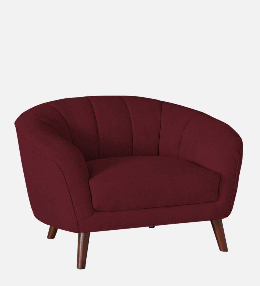 Benjamin Fabric 1 Seater Sofa In Blood Maroon Colour - Febonic Living