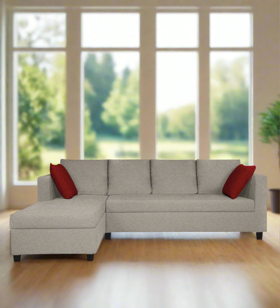 Nebula  RHS  (3+Lounger) Fabric Sectional Sofa - Ash Grey by Febonic Living