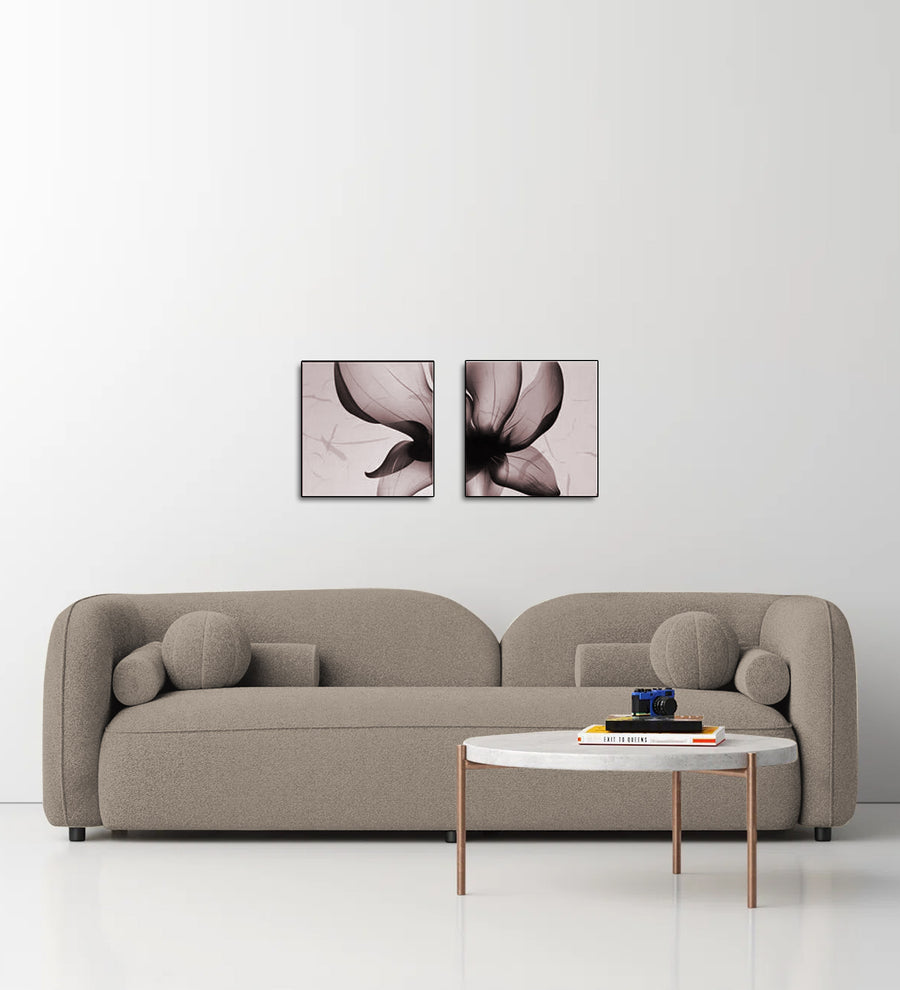 Corny Boucle 3 Seater Fabric Sofa - Macy Grey by Febonic Living