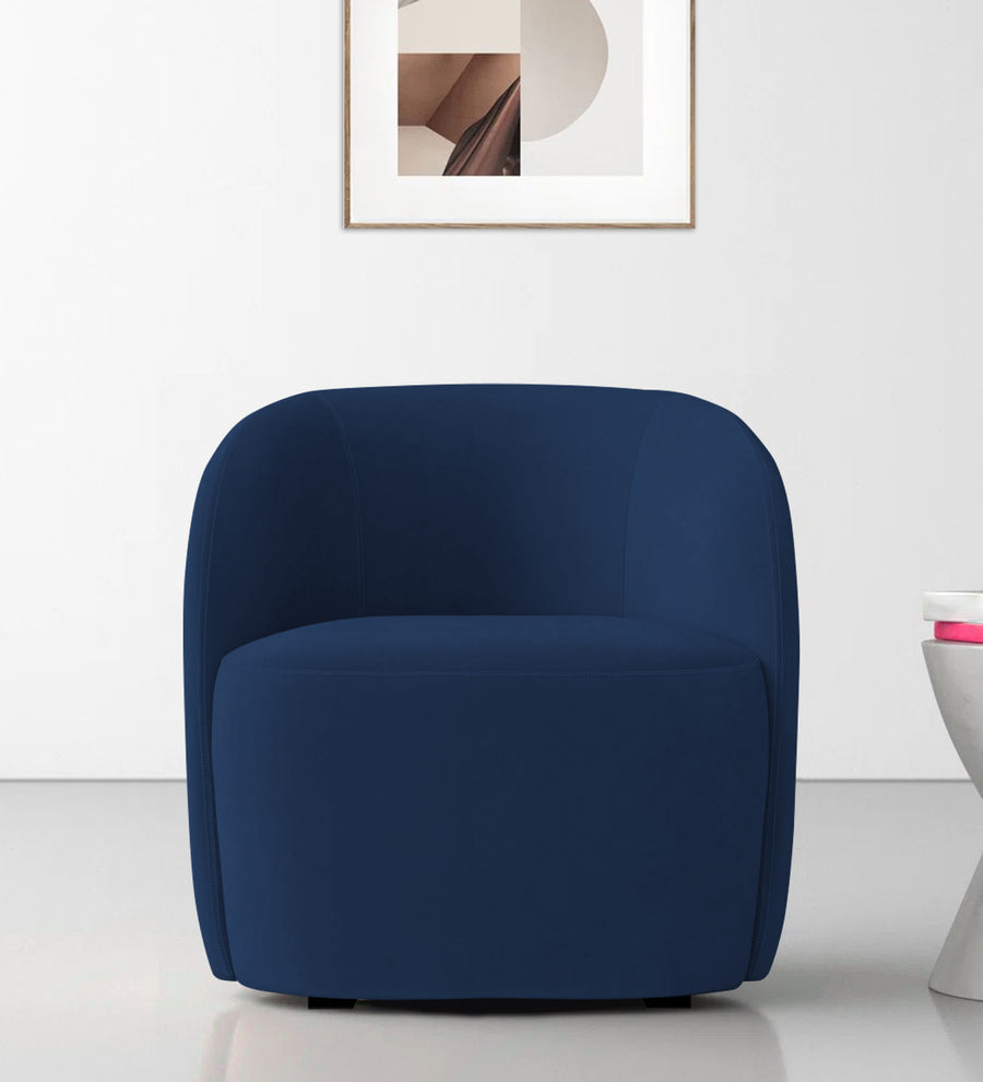 Lucky  Lounge Velvet Chair - Imperial Blue by Febonic Living