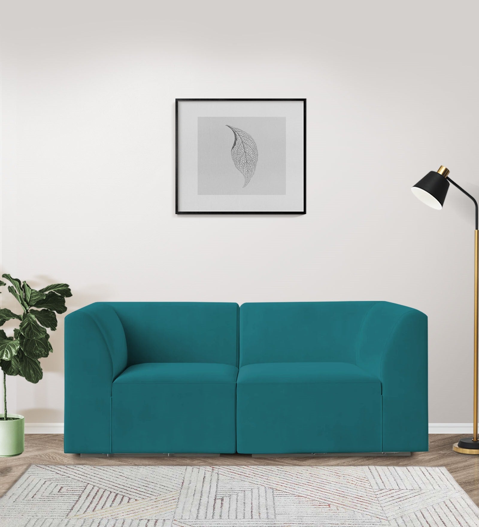 Bufa Velvet 2 Seater Sofa in arabian green Colour With Storage