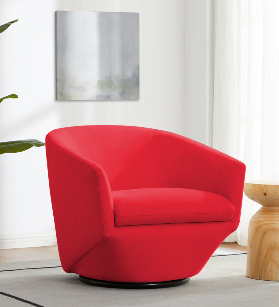 Haddie  Swivel Velvet Chair - Ox Blood Maroon by Febonic Living