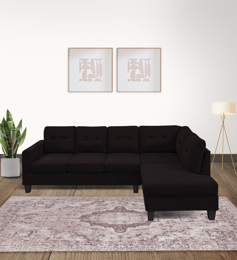 Thomas  LHS  (3+Lounger) Fabric Sectional Sofa - Cara Brown by Febonic Living