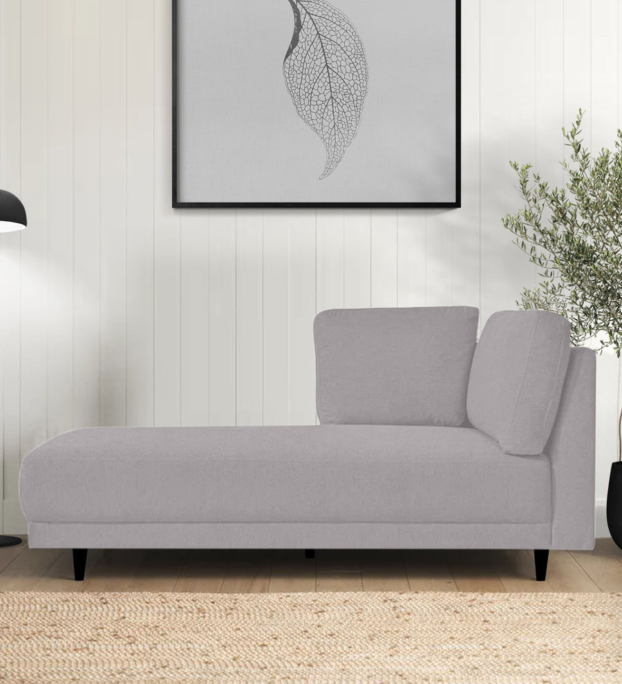 Jonze  LHS Velvet Chaise Lounger - Concrete Grey by Febonic Living
