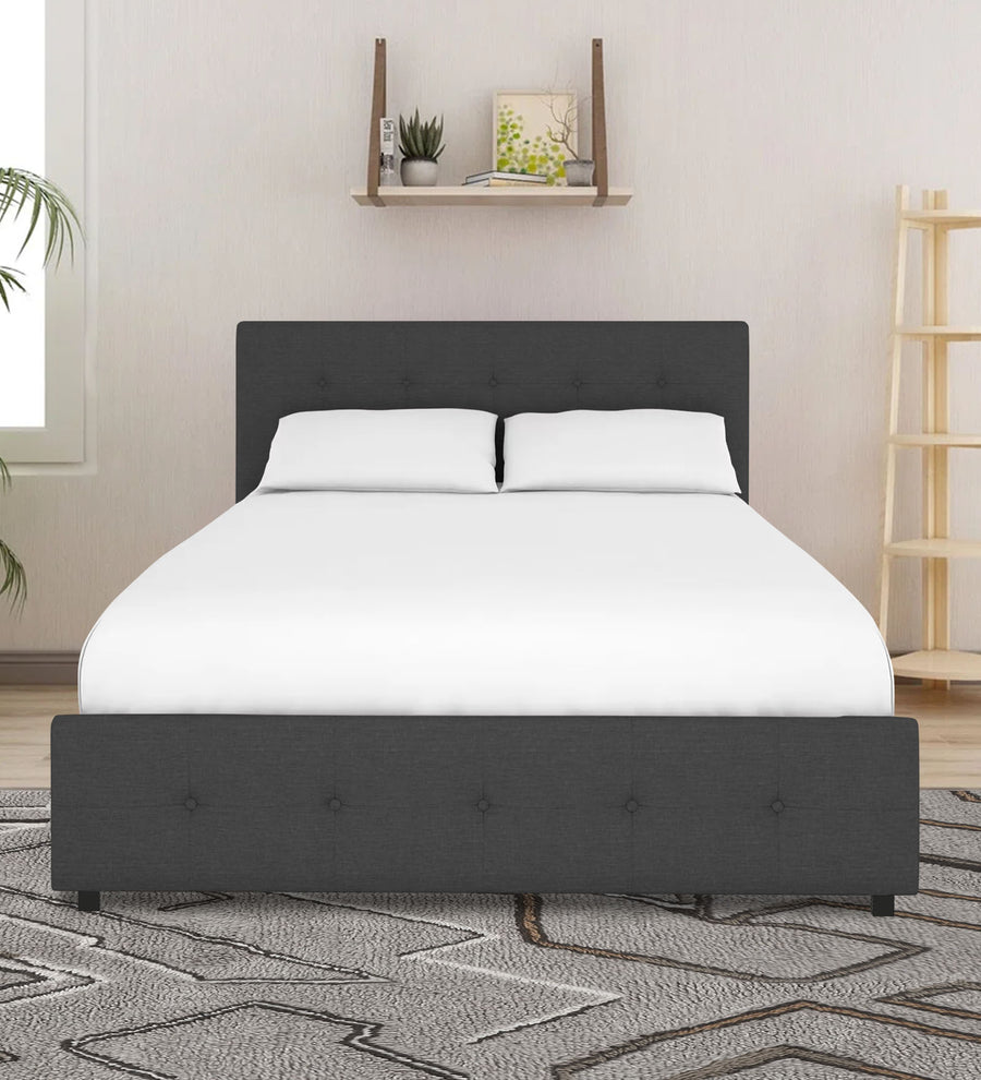 Lido  Upholstered Fabric Queen Size Bed - Charcoal Grey by Febonic Living