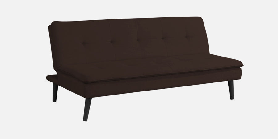 Toner Fabric 3 Seater Convertible Sofa Cum Bed In Coffee Brown Colour - Febonic Living