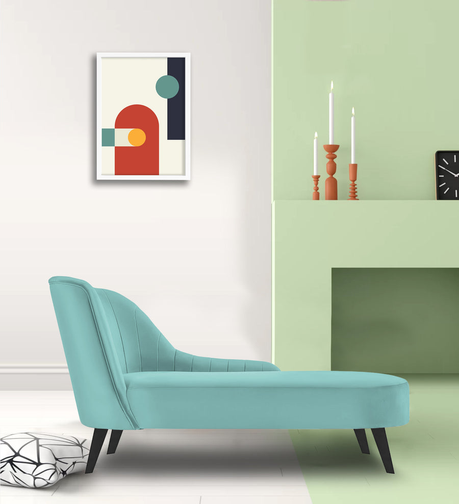 Flora  RHS Velvet Chaise Lounger - Barmunda Aqua by Febonic Living