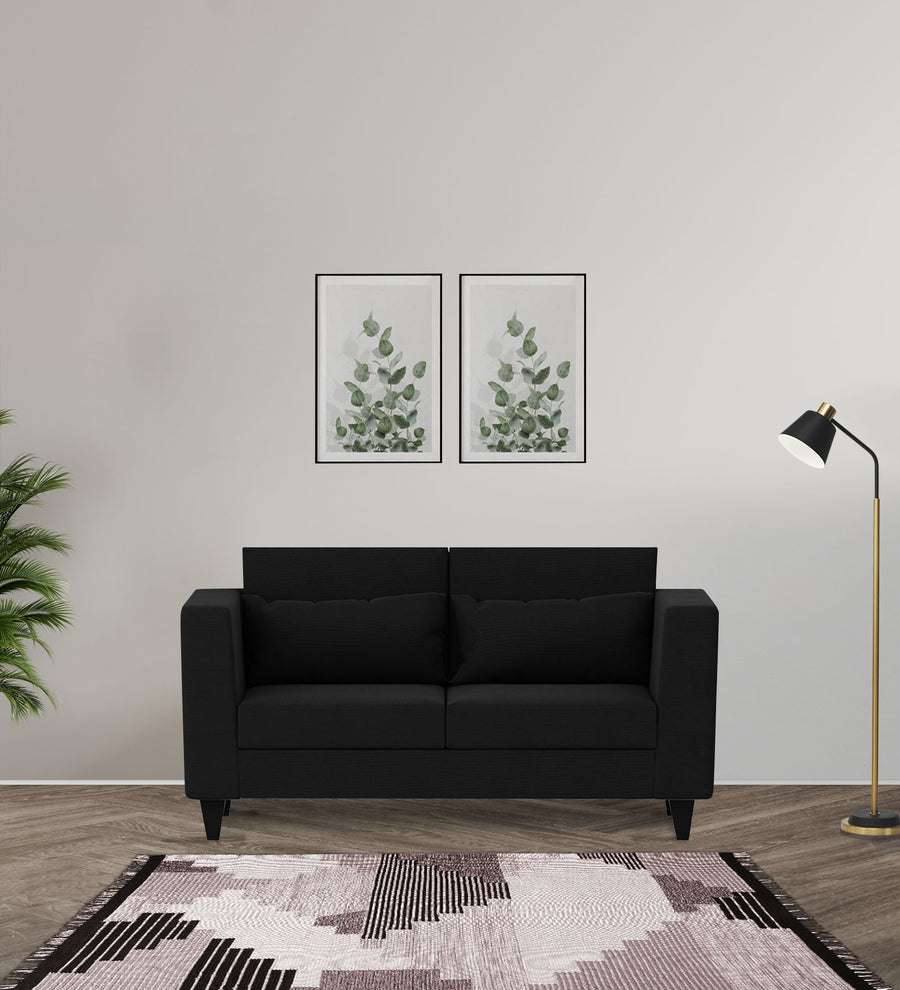 Nipul  2 Seater Fabric Sofa - Zed Black by Febonic Living