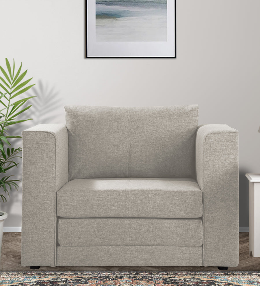 Kenia  1 Seater Foldable  Cum Bed Fabric Sofa - Ash Grey by Febonic Living