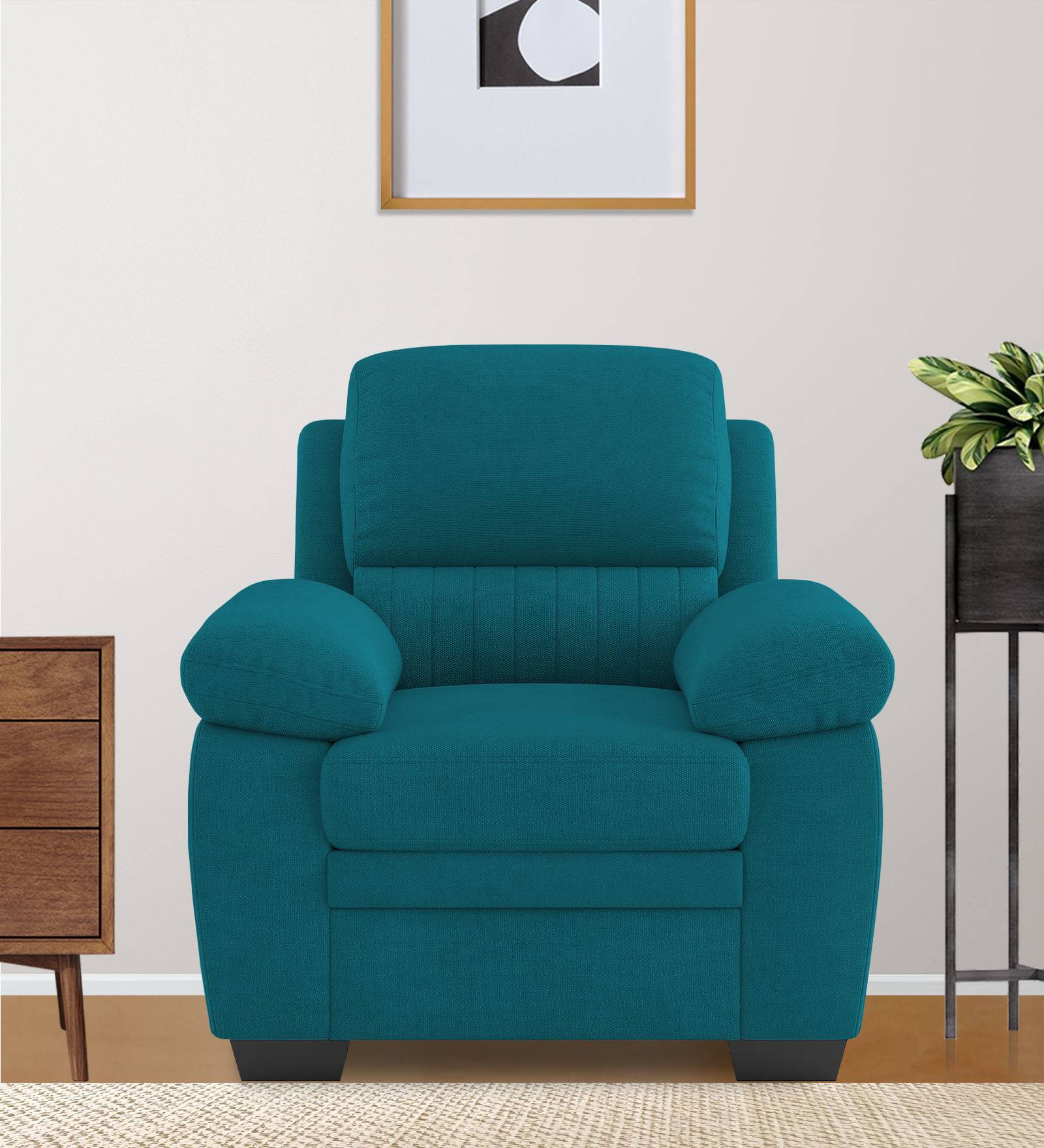 Miranda Velvet 1 Seater Sofa in Pine green Colour
