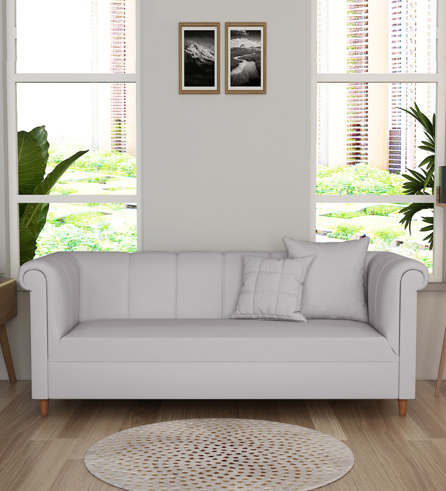 Rubi Velvet 3 Seater Sofa In Concrete Grey Colour - Febonic Living