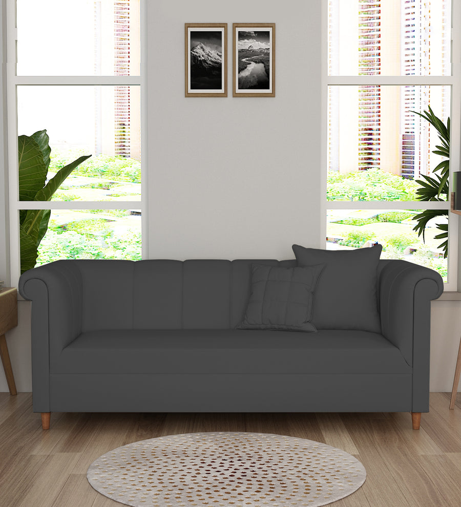 Rubi Velvet 3 Seater Sofa In Davy Grey Colour - Febonic Living