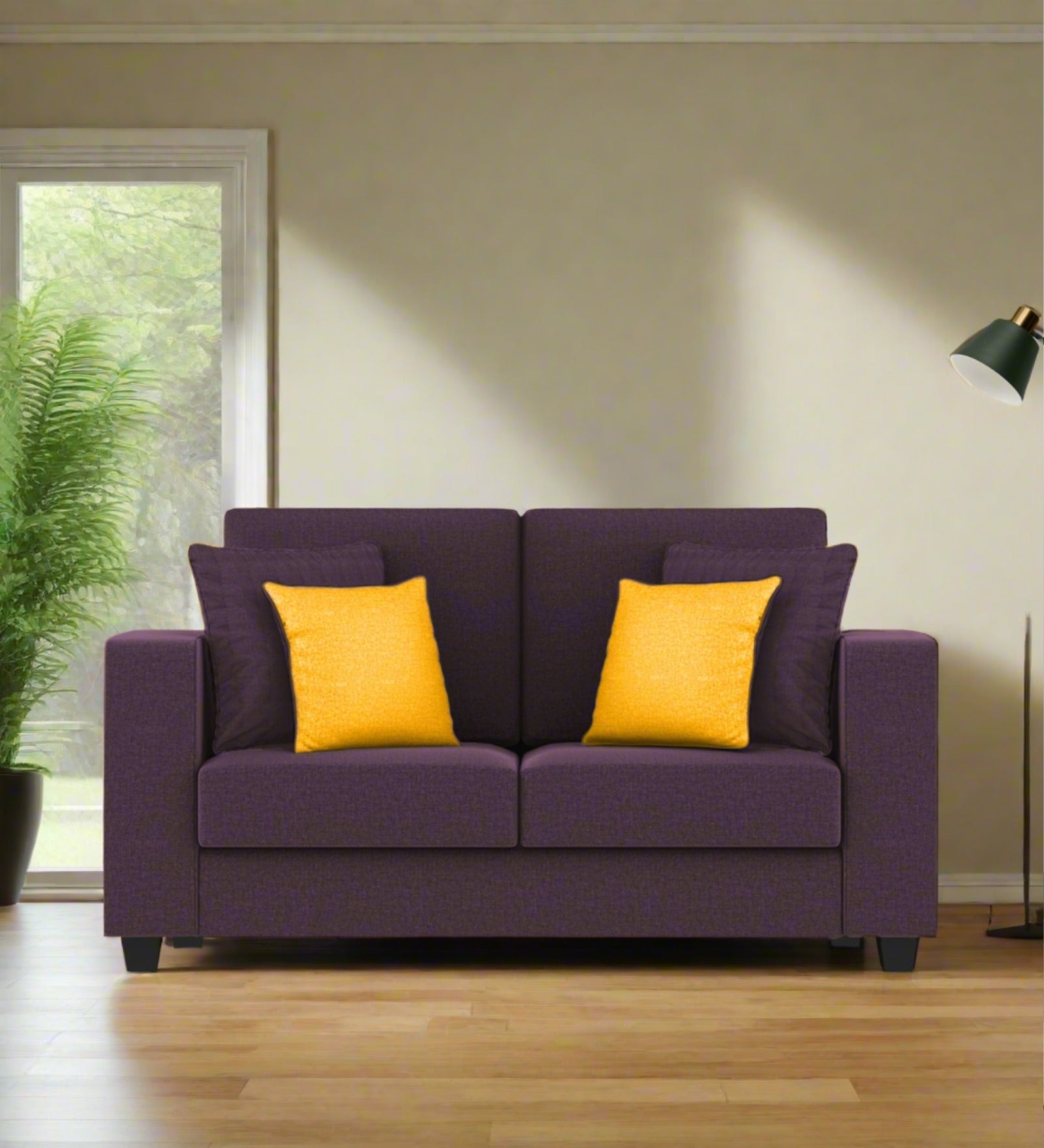 Nabi Fabric 2 Seater Sofa In Greek Purple Colour