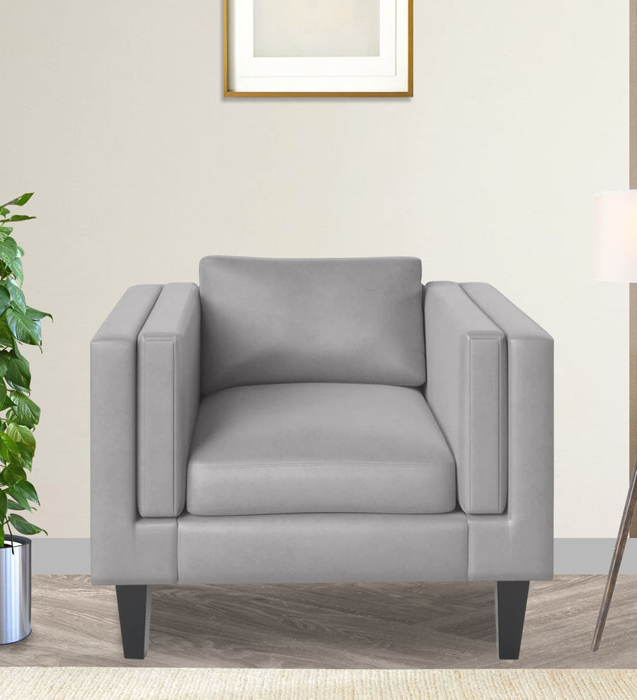Jasper  1 Seater Velvet Sofa - Concrete Grey by Febonic Living