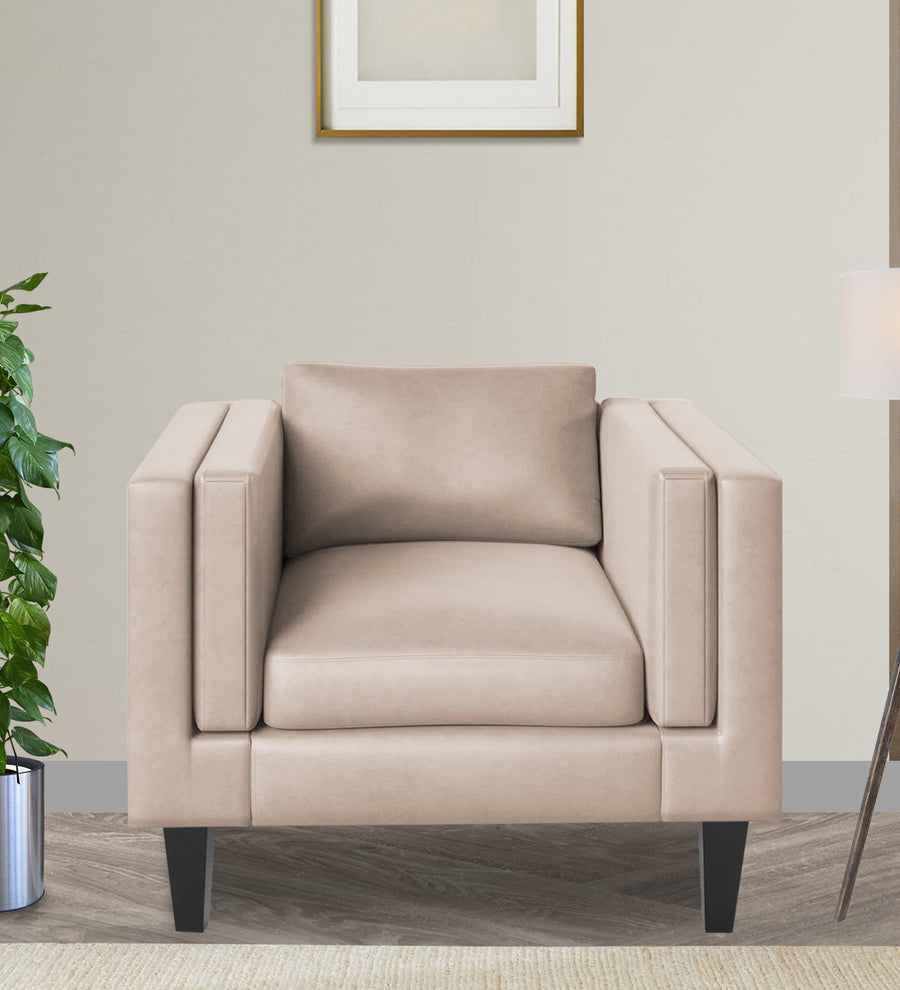 Jasper  1 Seater Velvet Sofa - Camel Beige by Febonic Living