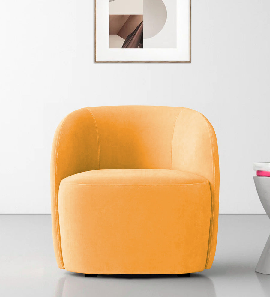 Lucky  Lounge Velvet Chair - Safforn Yellow by Febonic Living