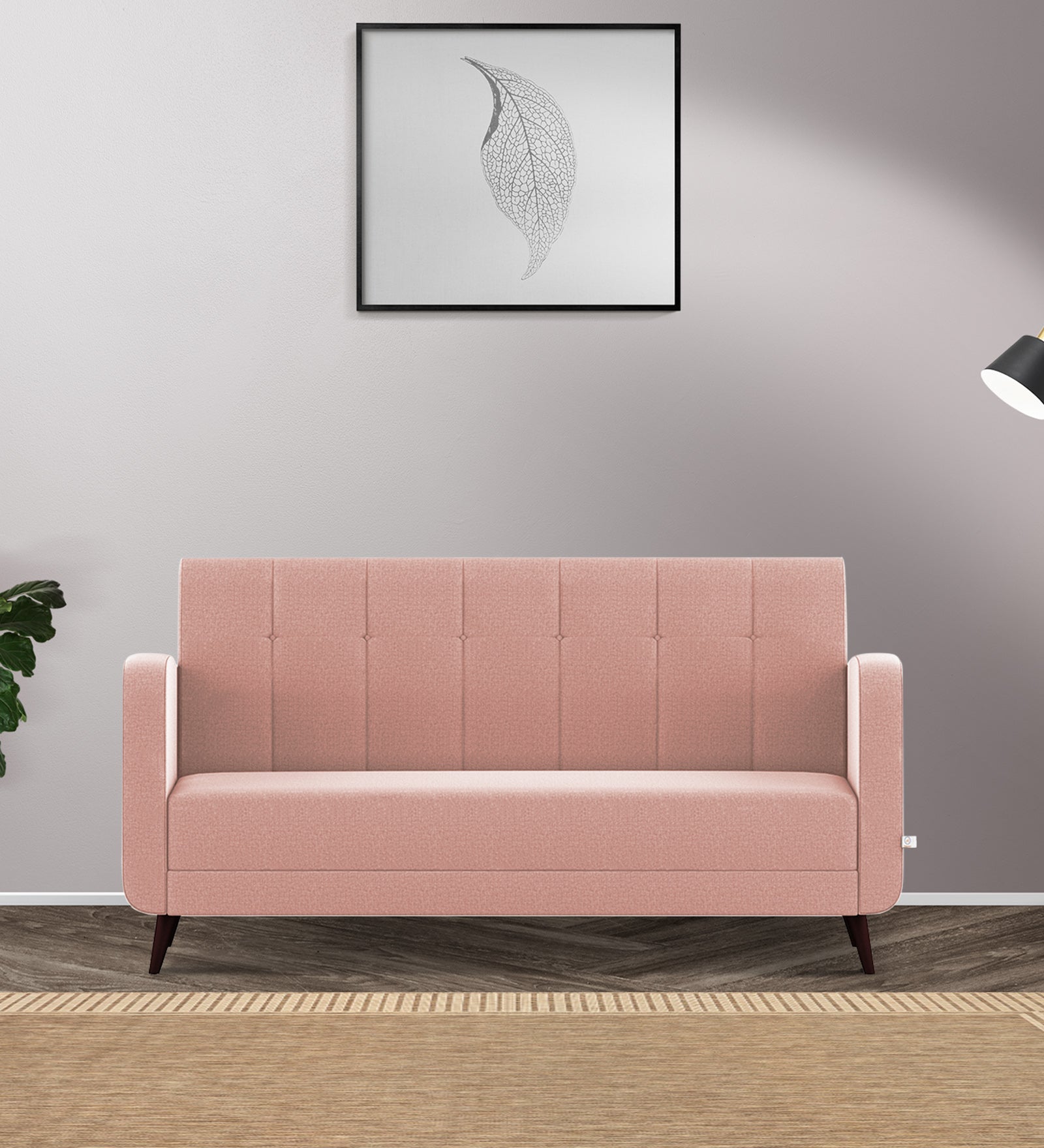 Wiki Velvet 3 Seater Sofa in Blush Pink Colour
