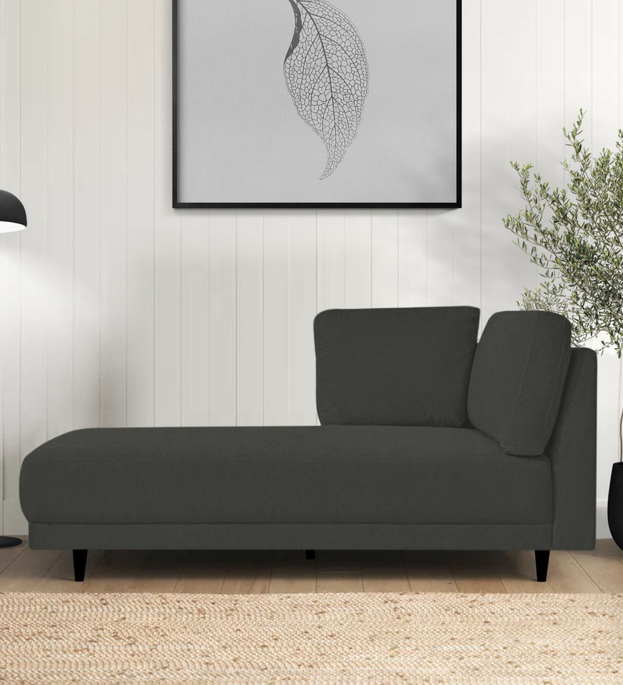 Jonze  LHS Velvet Chaise Lounger - Hory Grey by Febonic Living