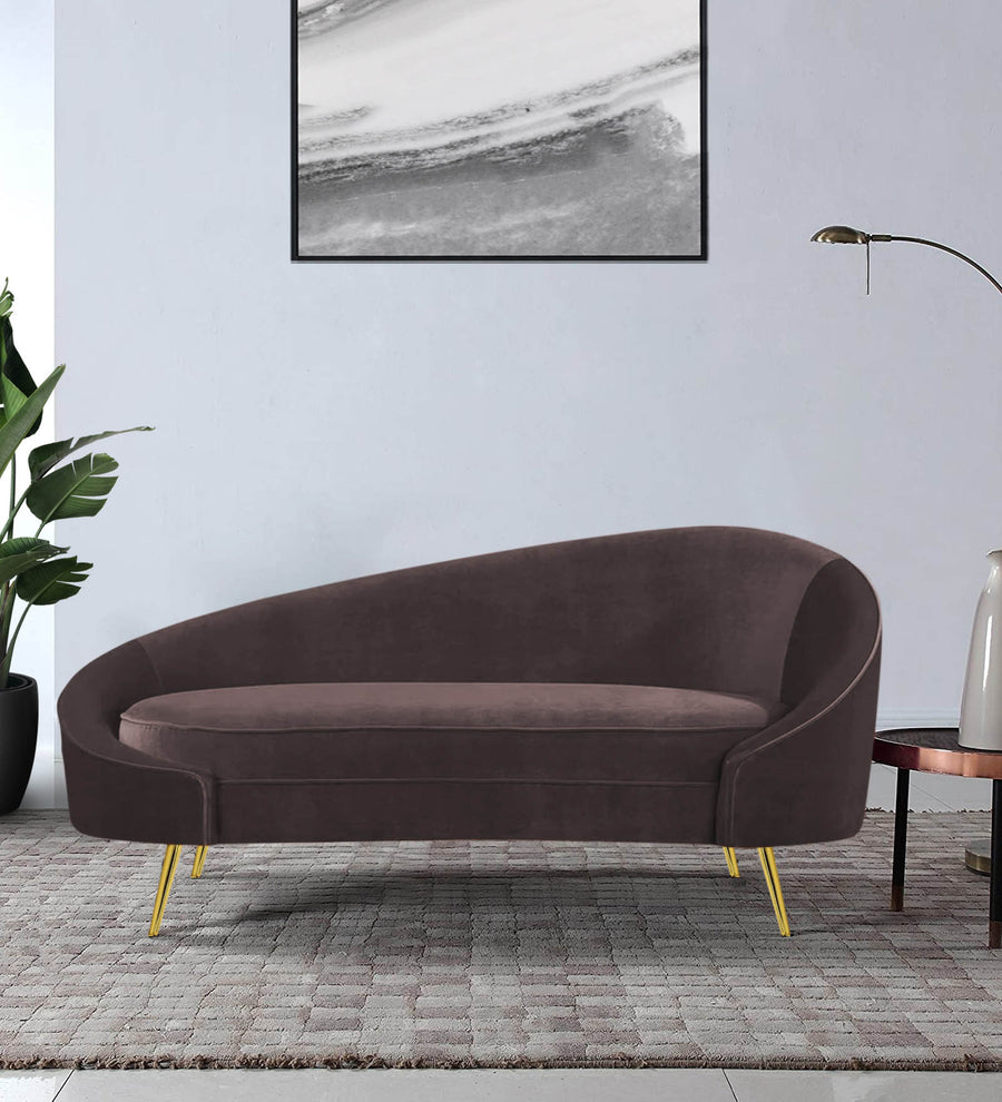 Cely  LHS Velvet Chaise Lounger - Mocha Brown by Febonic Living