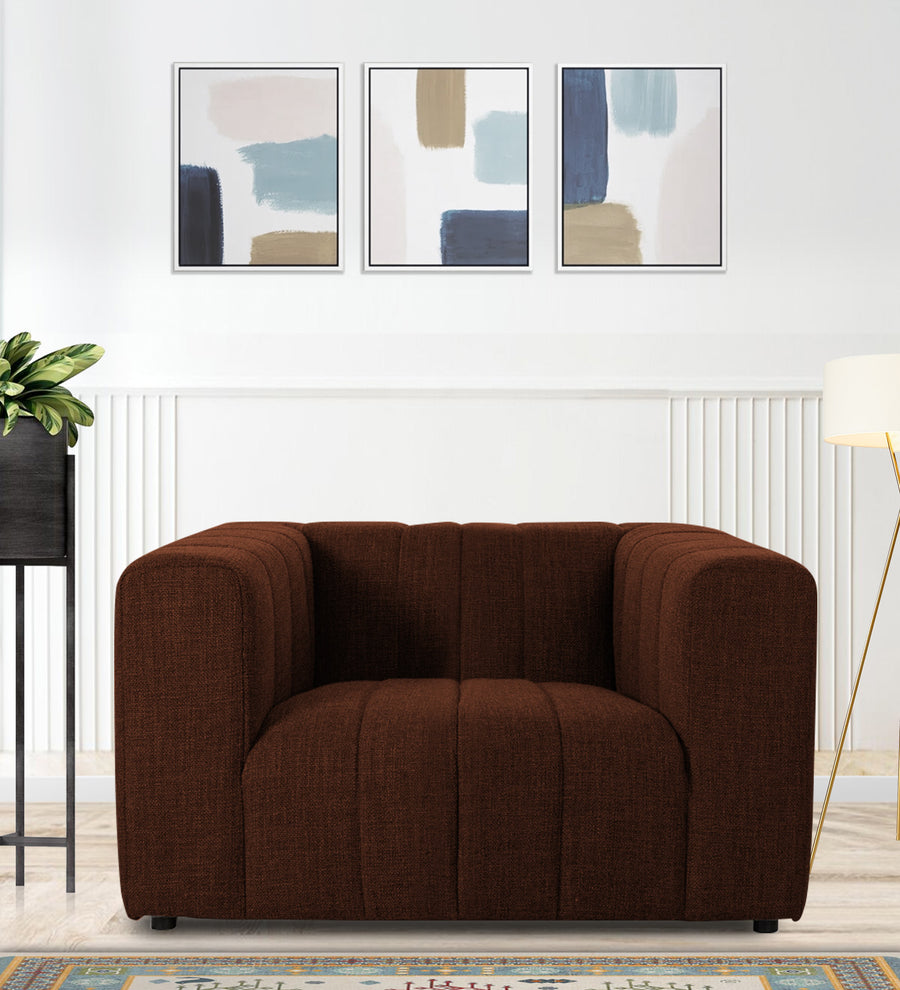 Lara  1 Seater Fabric Sofa - Coffee Brown by Febonic Living