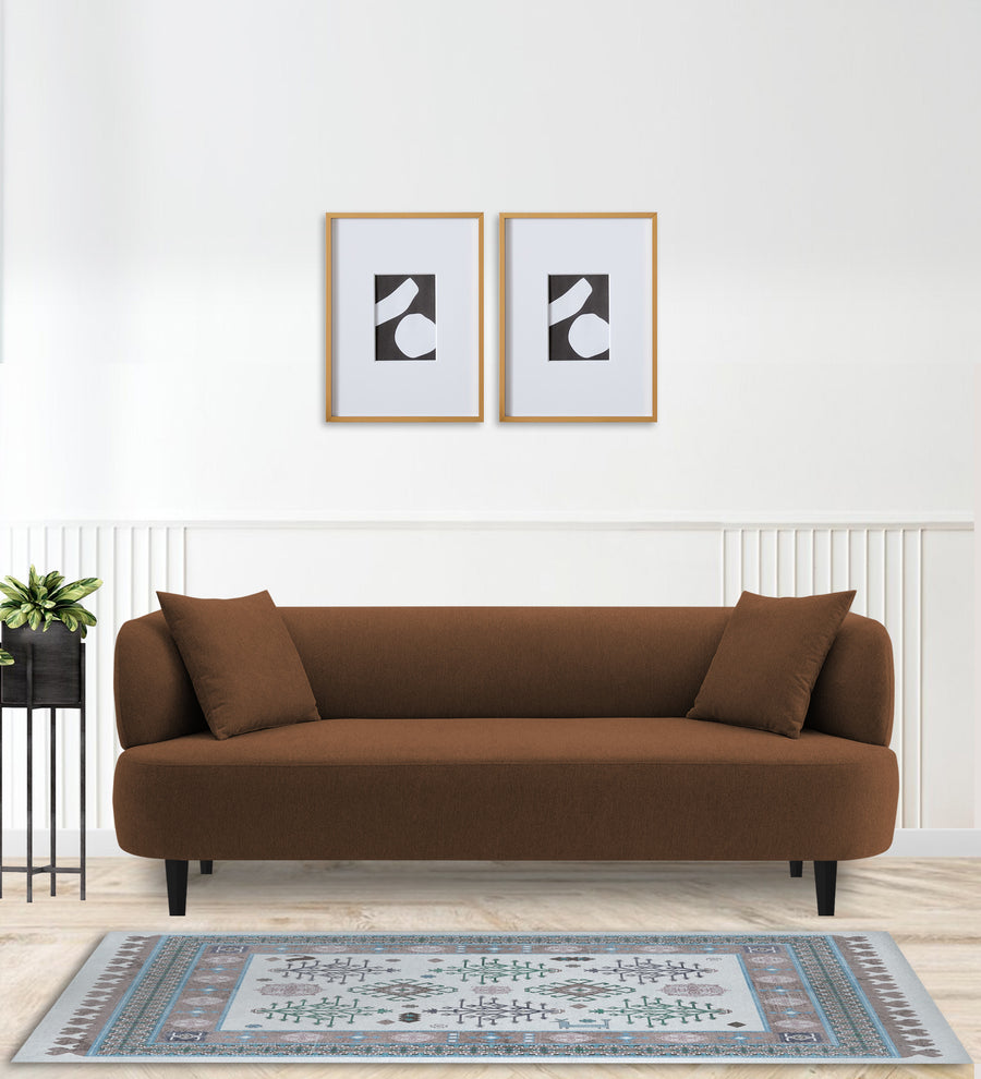 Carson 3 Seater Fabric Sofa - Chestnut Brown by Febonic Living