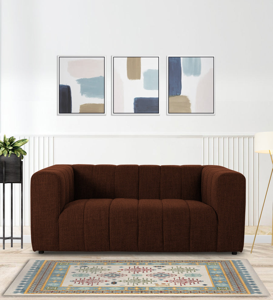 Lara  2 Seater Fabric Sofa - Coffee Brown by Febonic Living