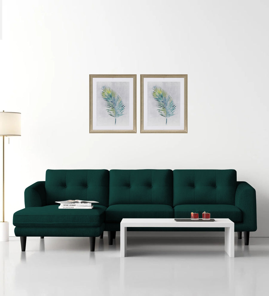 Natasha  RHS  (3+Lounger) Velvet Sectional Sofa - Forest Green by Febonic Living