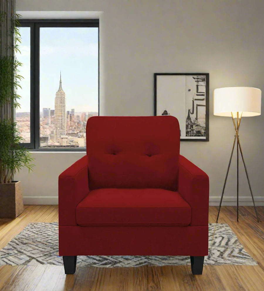 Thomas  1 Seater Fabric Sofa - Blood Maroon by Febonic Living
