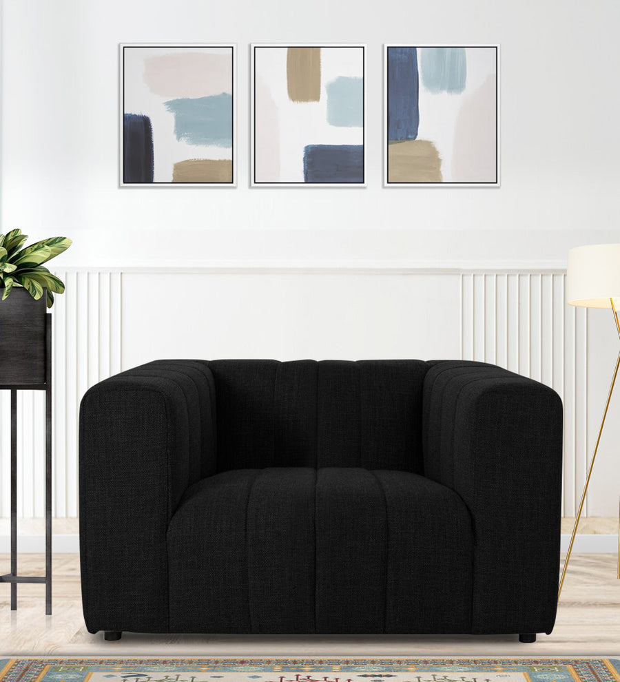 Lara  1 Seater Fabric Sofa - Zed Black by Febonic Living