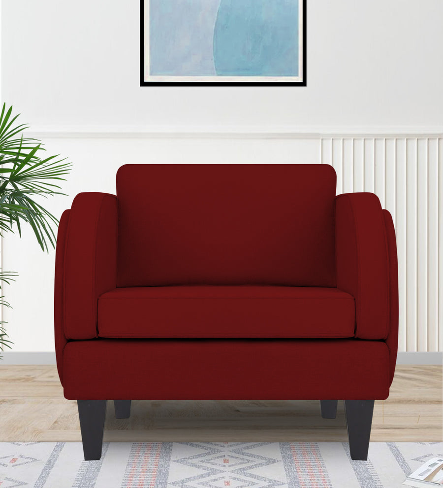 Siddy  1 Seater Fabric Sofa - Blood Maroon by Febonic Living