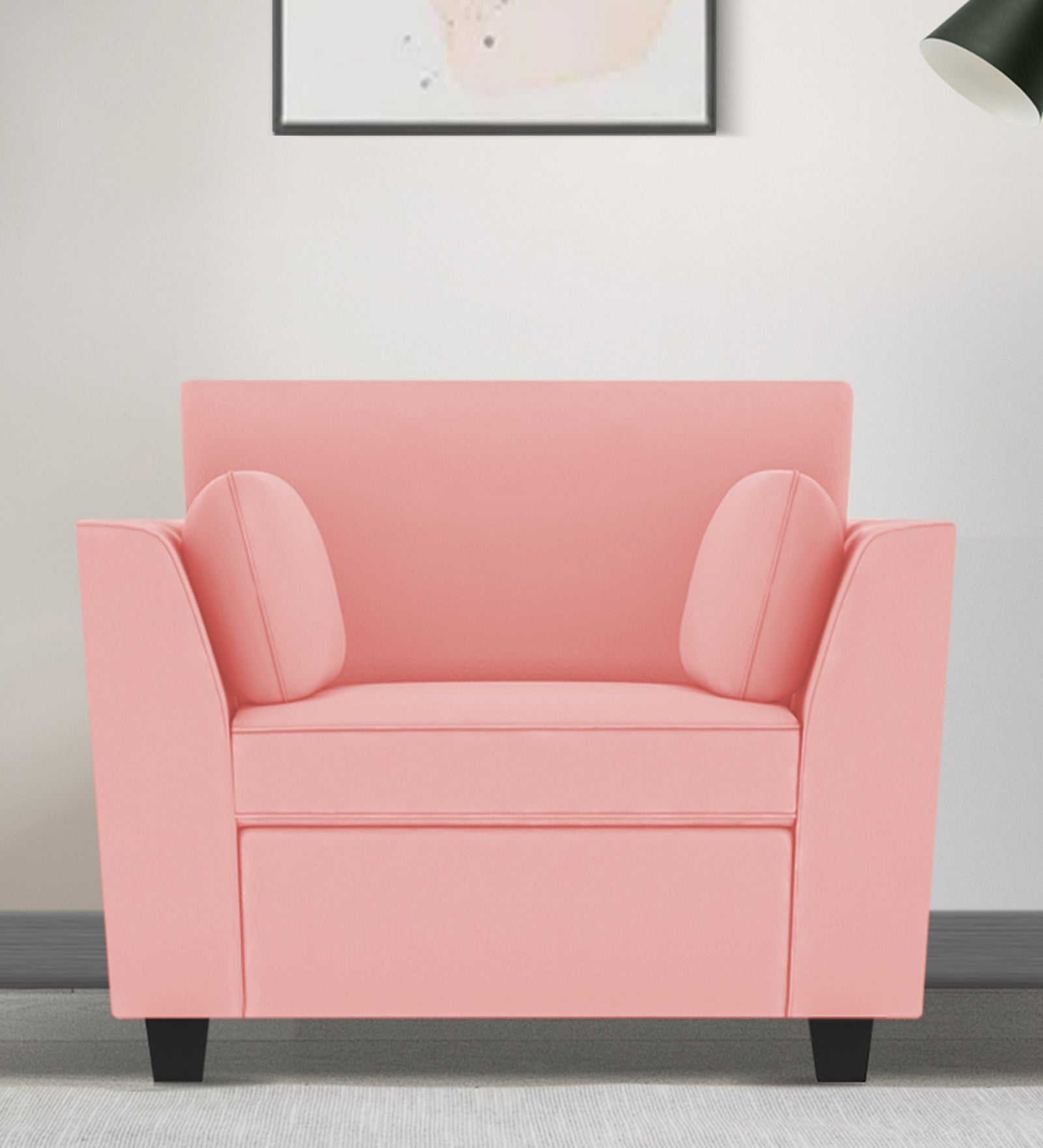 Bristo Velvet 1 Seater Sofa in Millennial Pink Colour