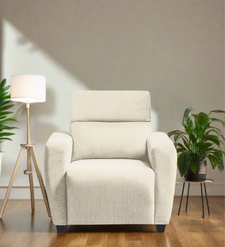 Bakadi  1 Seater Fabric Sofa - Ivory Cream by Febonic Living