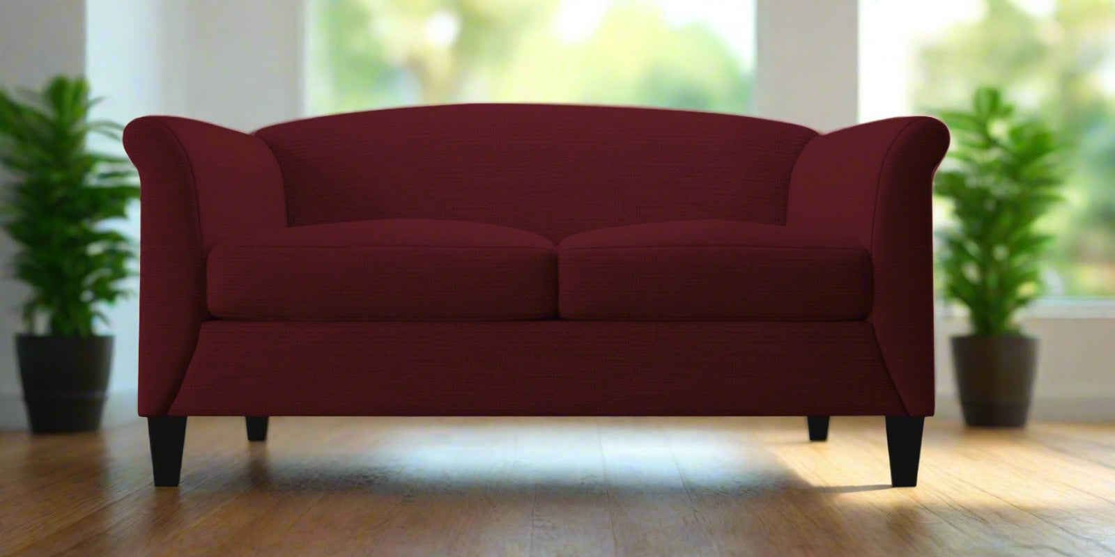 Kimber Fabric 2 Seater Sofa in Blood Maroon Colour