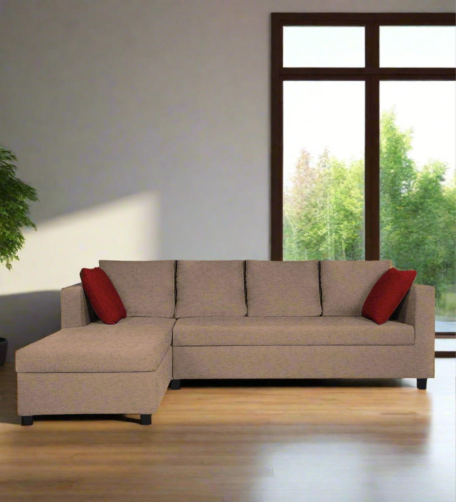 Nebula  RHS  (3+Lounger) Fabric Sectional Sofa - Cookie Beige by Febonic Living