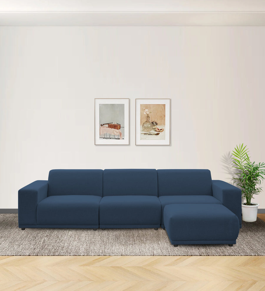 Adam  RHS  (3+Ottoman Lounger) Fabric Sectional Sofa - Light Blue by Febonic Living